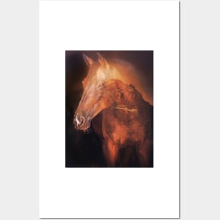 Horse on a forest backdrop Posters and Art